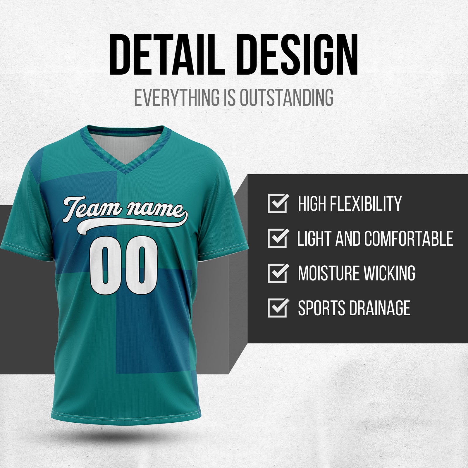 Custom Apex Colorblock Teal Baseball Sports Jersey Personalized Uniform with Name & Number