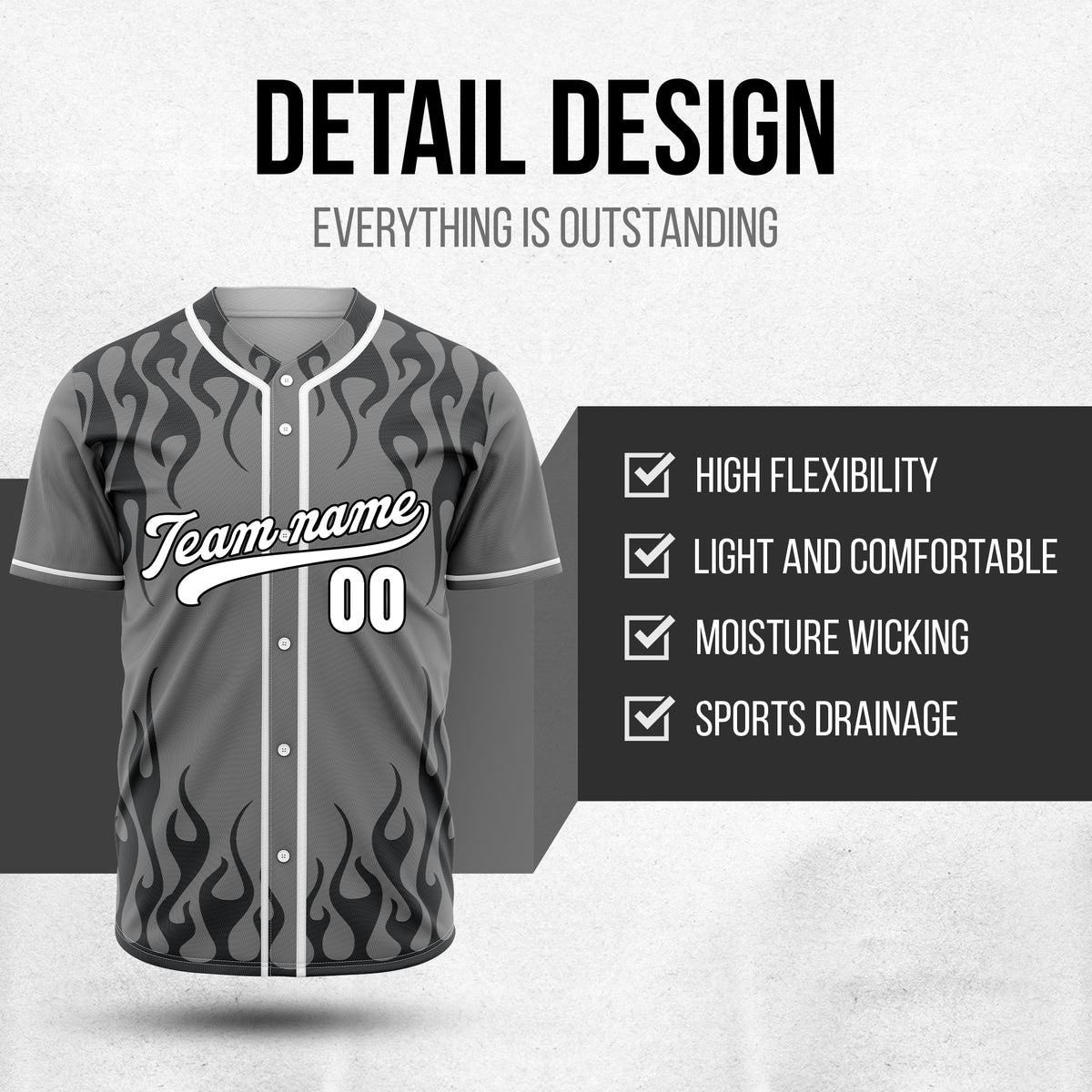 Custom Frostburn Grey Baseball Sports Jersey Personalized Uniform with Name & Number