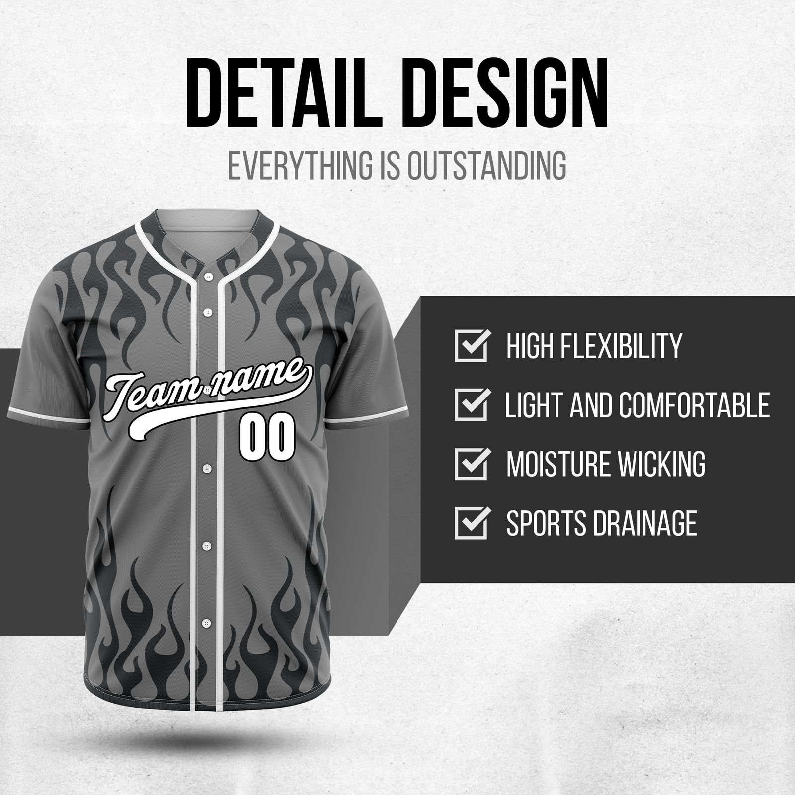 Custom Frostburn Grey Baseball Sports Jersey Personalized Uniform with Name & Number