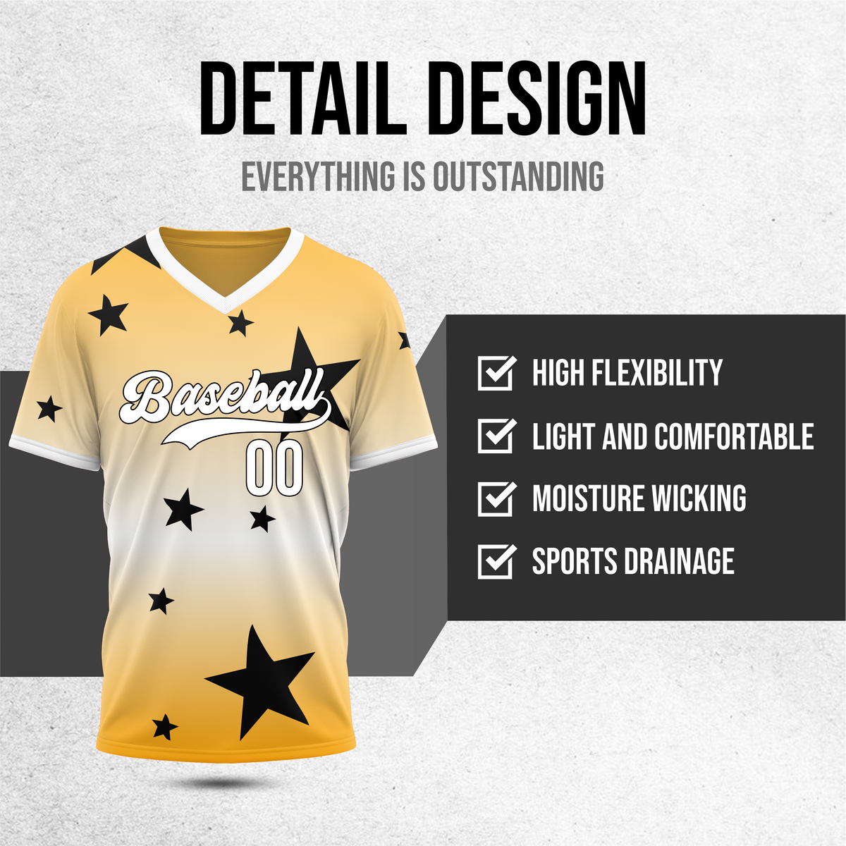 Custom Starfall Gradient Baseball Orange Sports Jersey Personalized Uniform with Name & Number