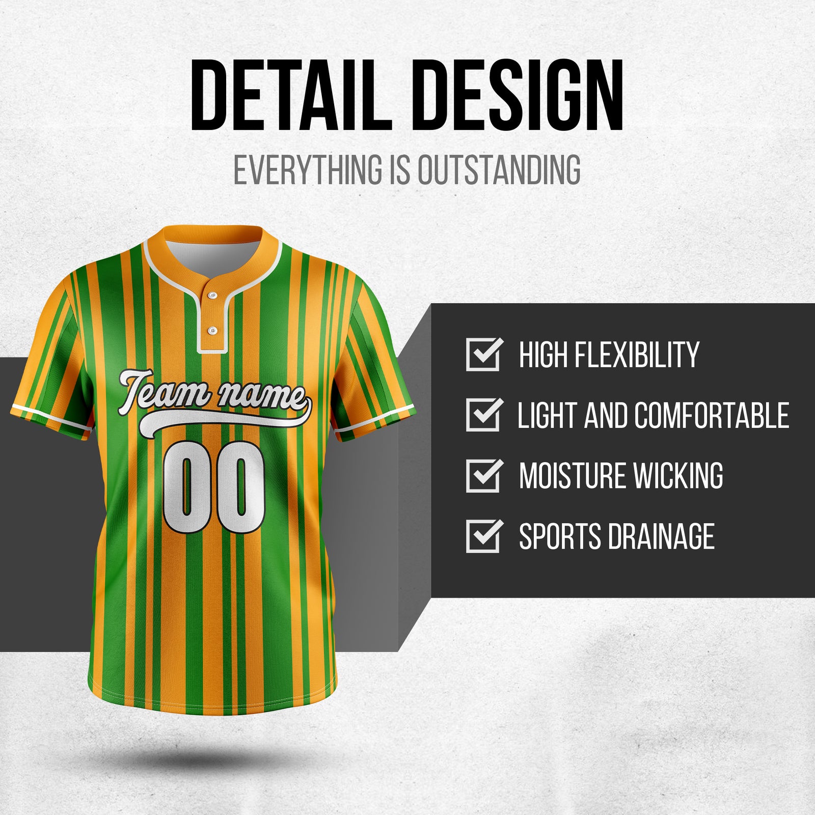 Custom Stripe Fusion Orange Baseball Sports Jersey Personalized Uniform with Name & Number