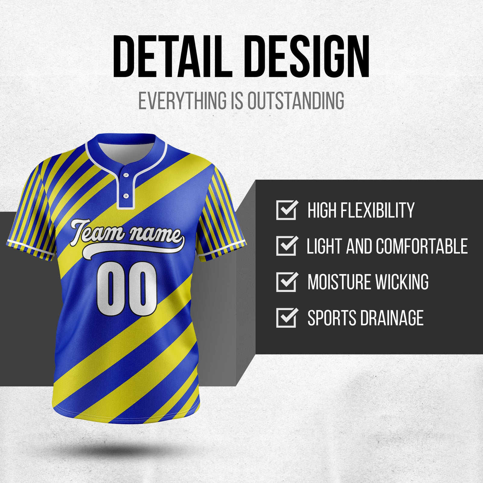 Custom Vibe Split Blue Baseball Sports Jersey Personalized Uniform with Name & Number
