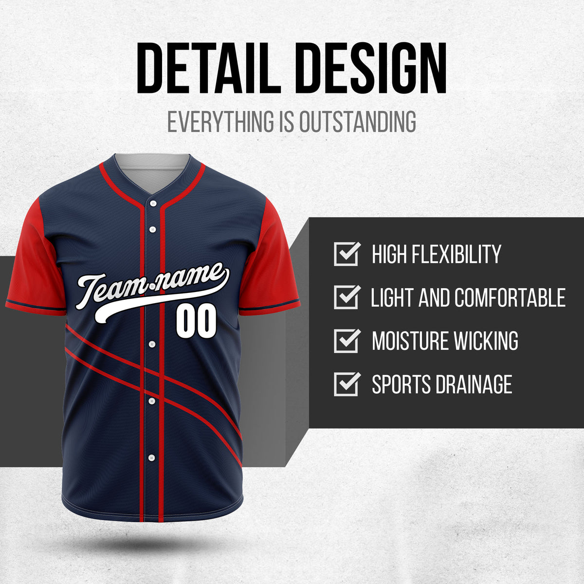 Custom Swift Navy Raglan Style Baseball Sports Jersey Personalized Uniform with Name & Number