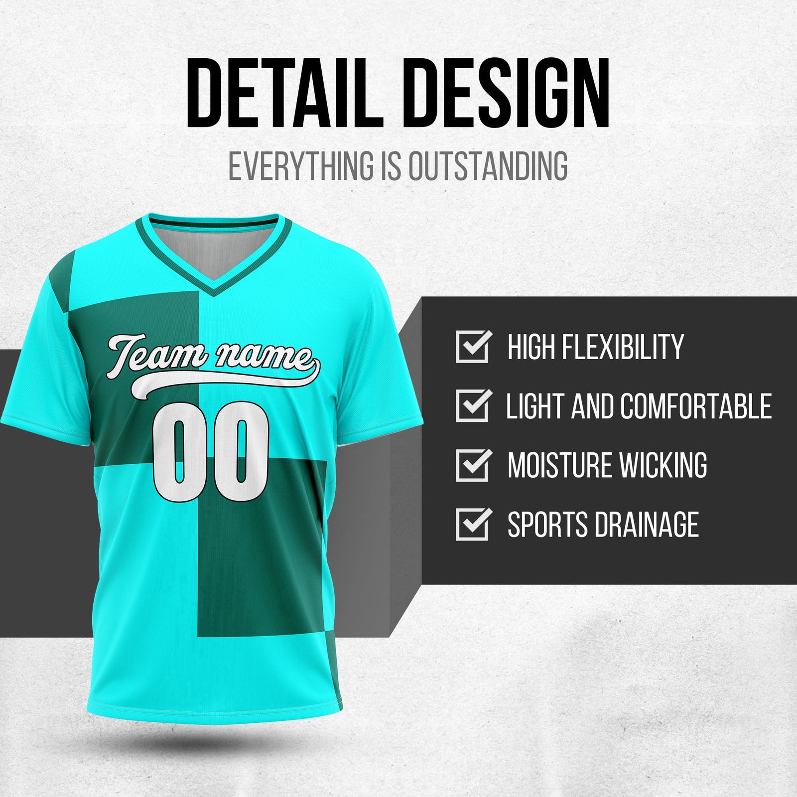 Custom Apex Colorblock Aqua Baseball Sports Jersey Personalized Uniform with Name & Number