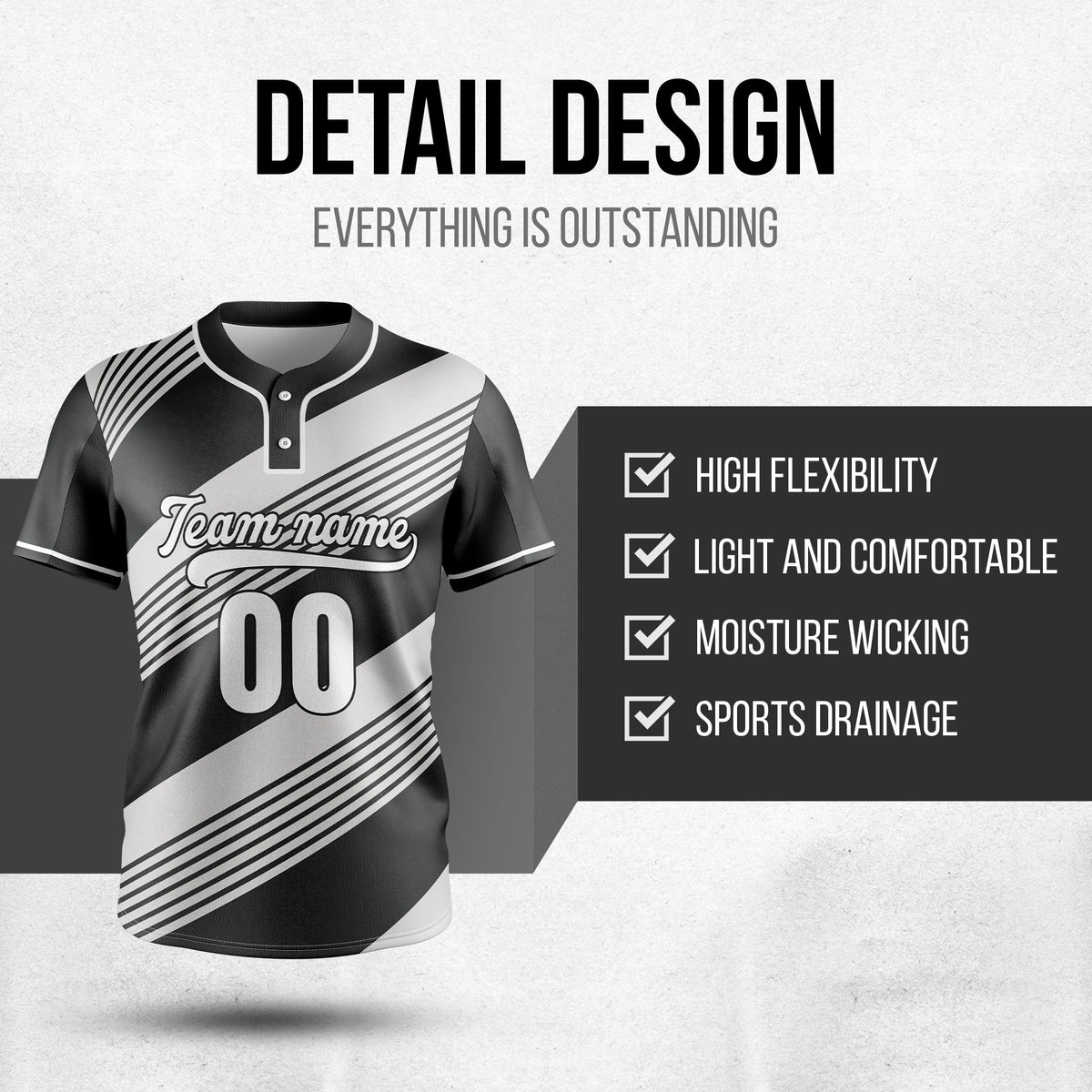 Custom Crossfire Dark Grey Baseball Sports Jersey Personalized Uniform with Name & Number