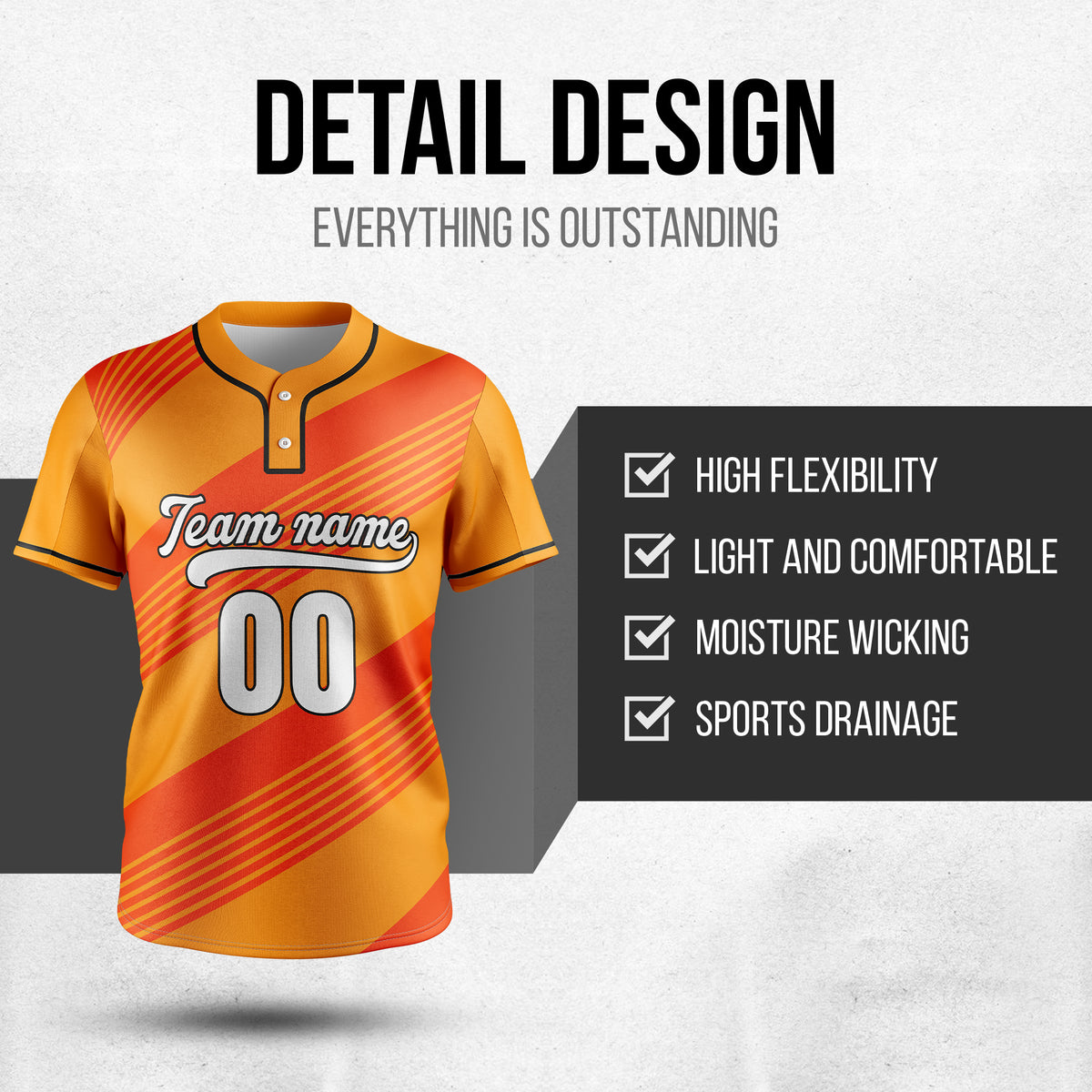Custom Crossfire Orange Baseball Sports Jersey Personalized Uniform with Name & Number
