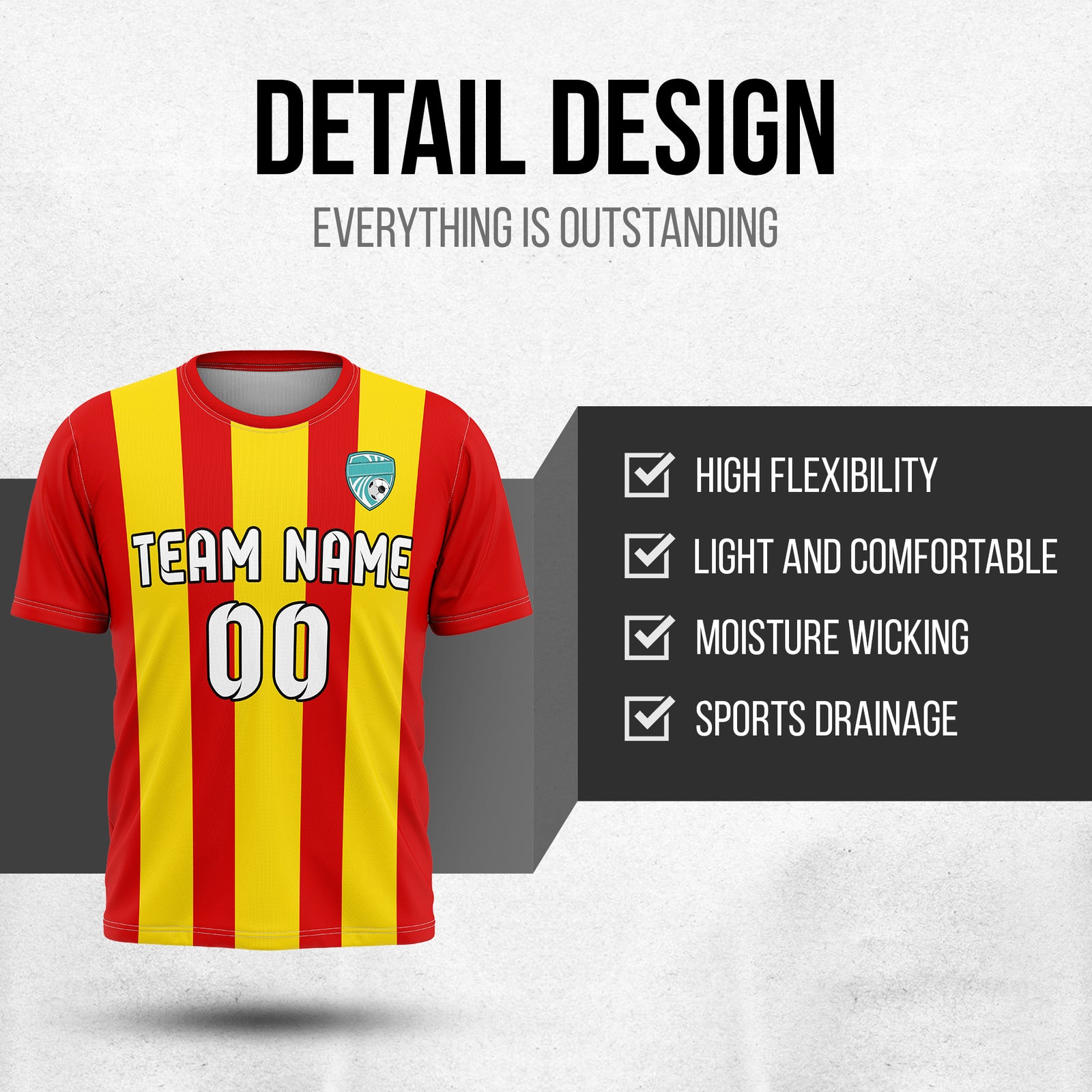 Custom Striker Stripe Red Soccer sport Tops Jersey
