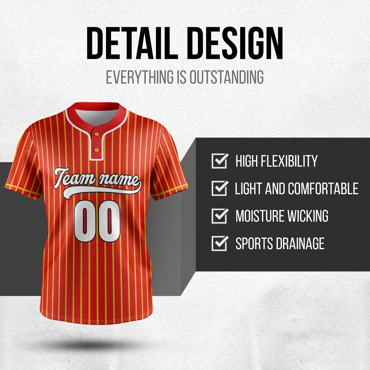 Custom Pinstripe Baseball Red Sports Jersey Personalized Uniform with Name & Number