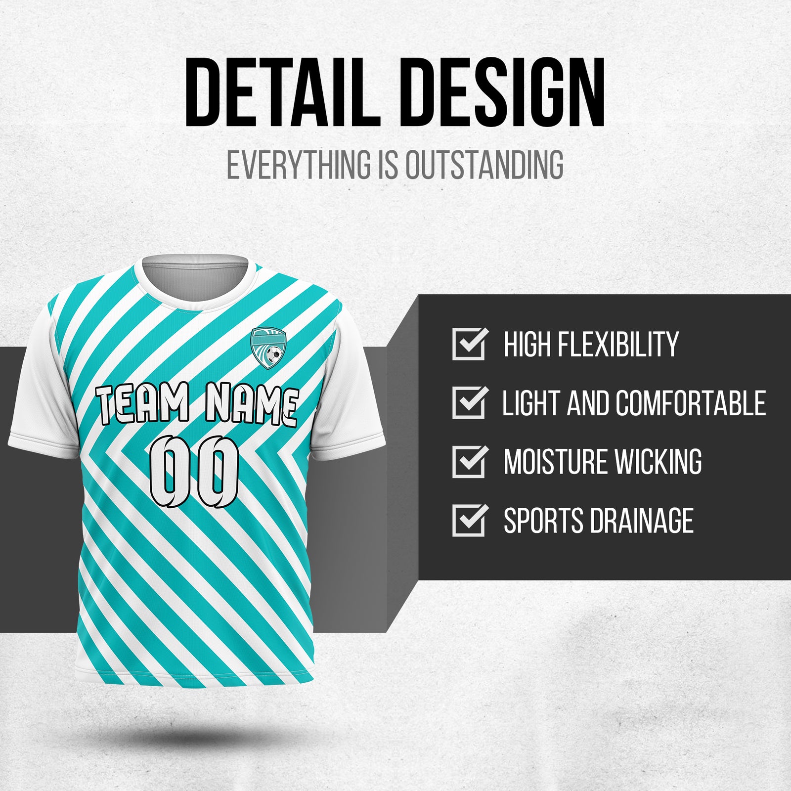 Custom SwiftStripe White Soccer sport Tops Jersey
