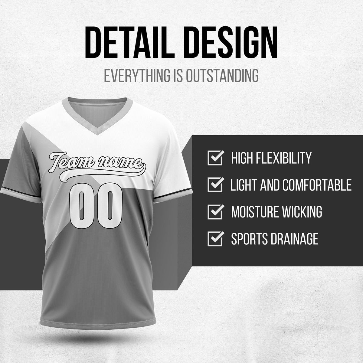 Custom FlexCore Grey Baseball Sports Jersey Personalized Uniform with Name & Number