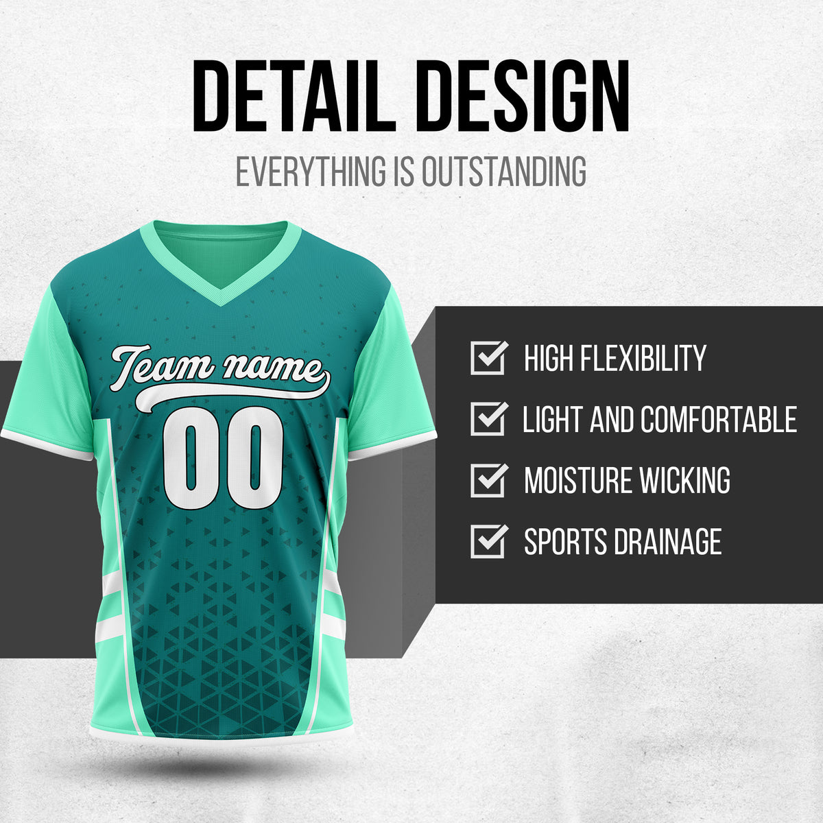 Custom HexaFade Teal Pullover Baseball Sports Jersey Personalized Uniform with Name & Number