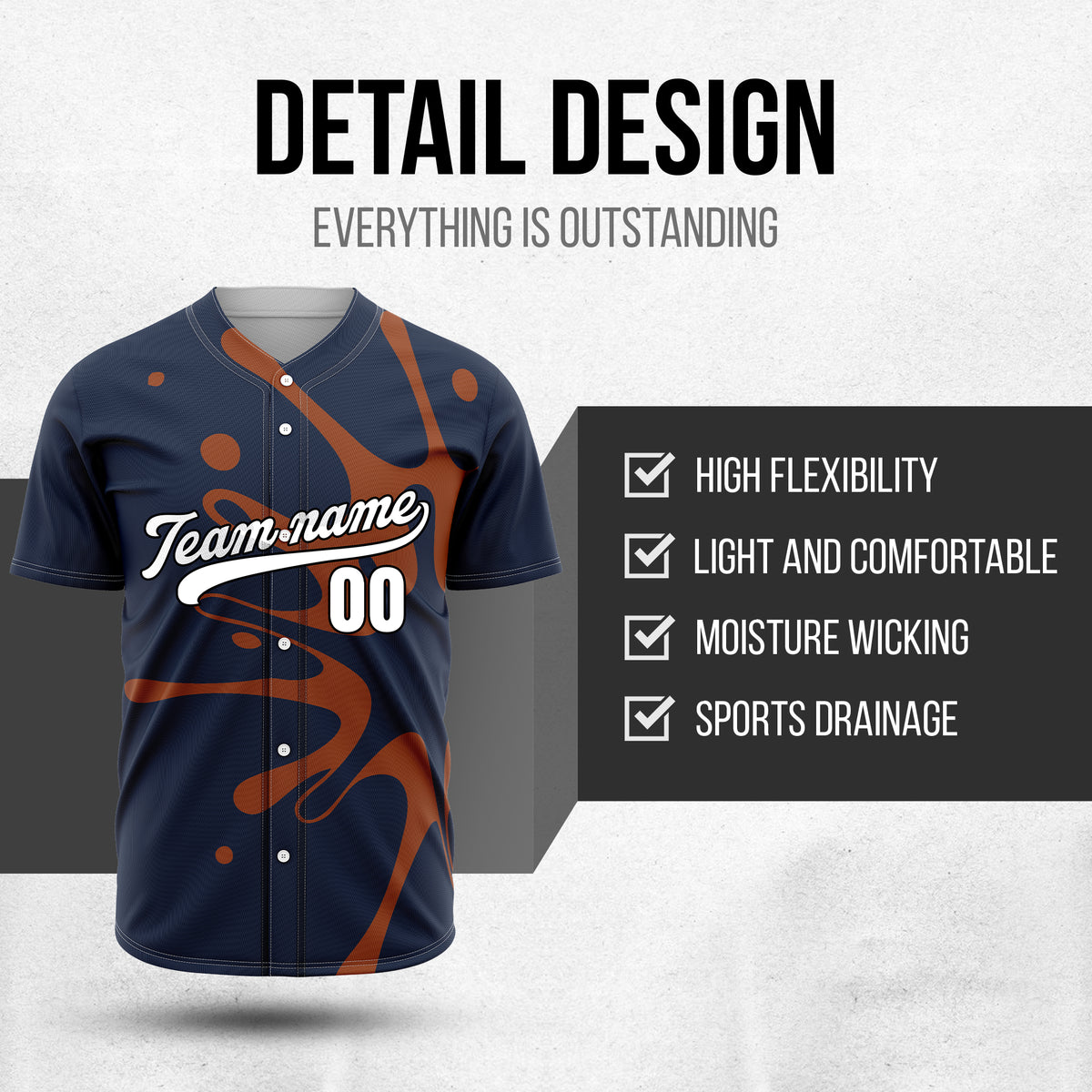 Custom Ink Surge Navy Sports Jersey Personalized Uniform with Name & Number