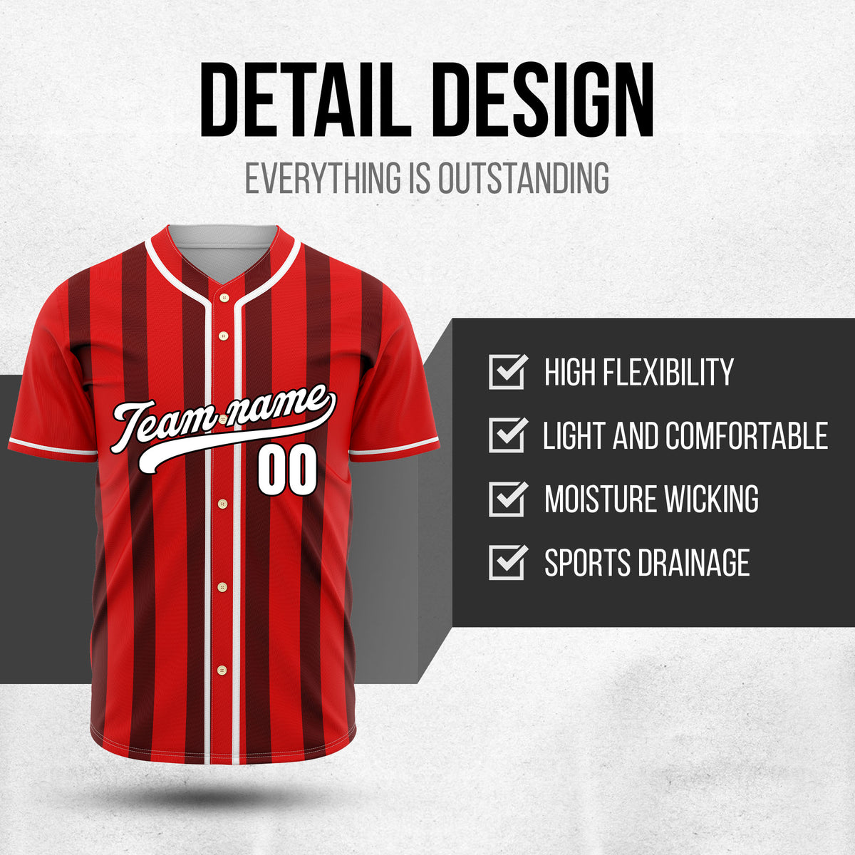 Custom Strikeforce Red Raglan Style Baseball Sports Jersey Personalized Uniform with Name & Number