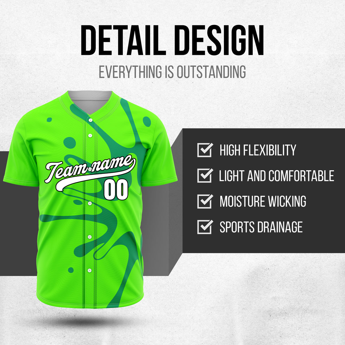 Custom Ink Surge  Green Sports Jersey Personalized Uniform with Name & Number