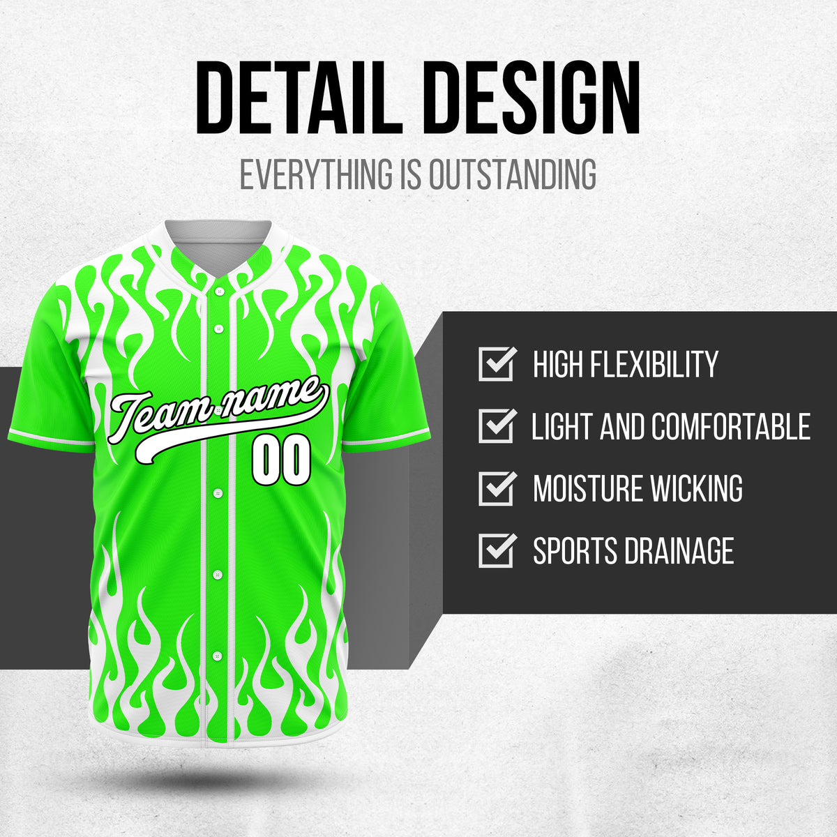 Custom Frostburn Neon Green Baseball Sports Jersey Personalized Uniform with Name & Number