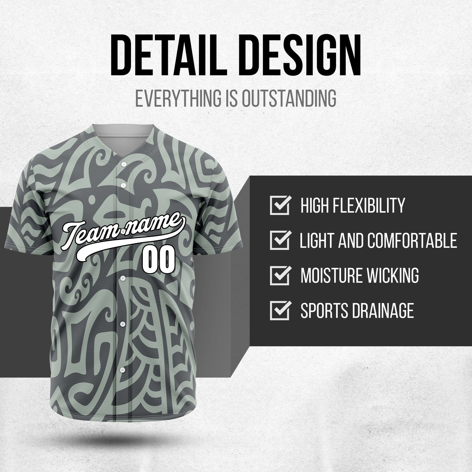 Custom Hawaii Blaze Grey Baseball Sports Jersey Personalized Uniform with Name & Number