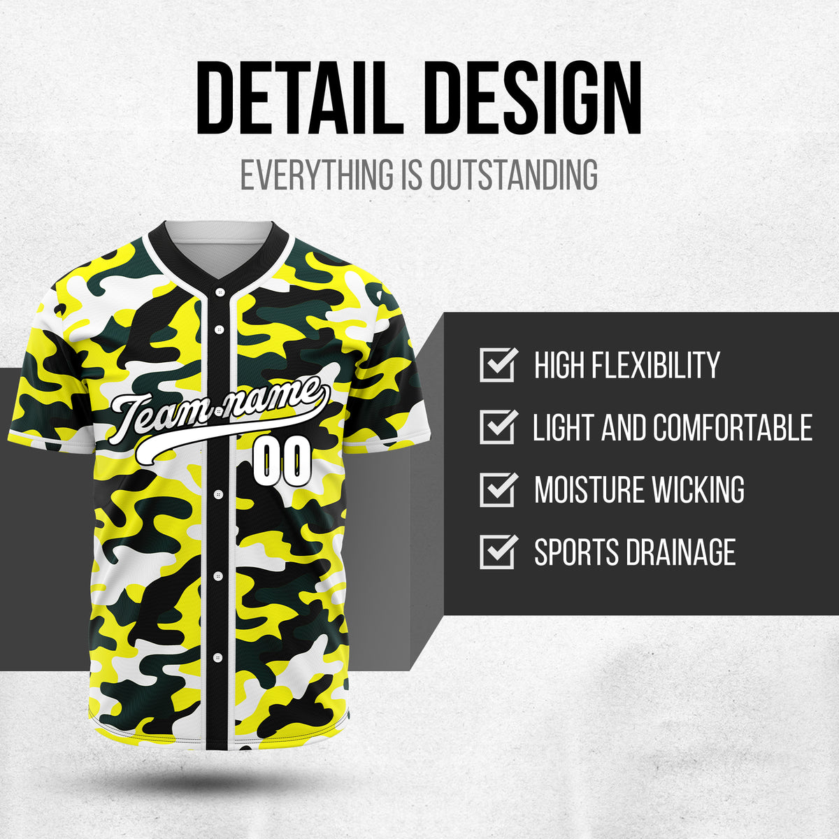 Custom Shadow Command Yellow  Baseball Sports Jersey Personalized Uniform with Name & Number