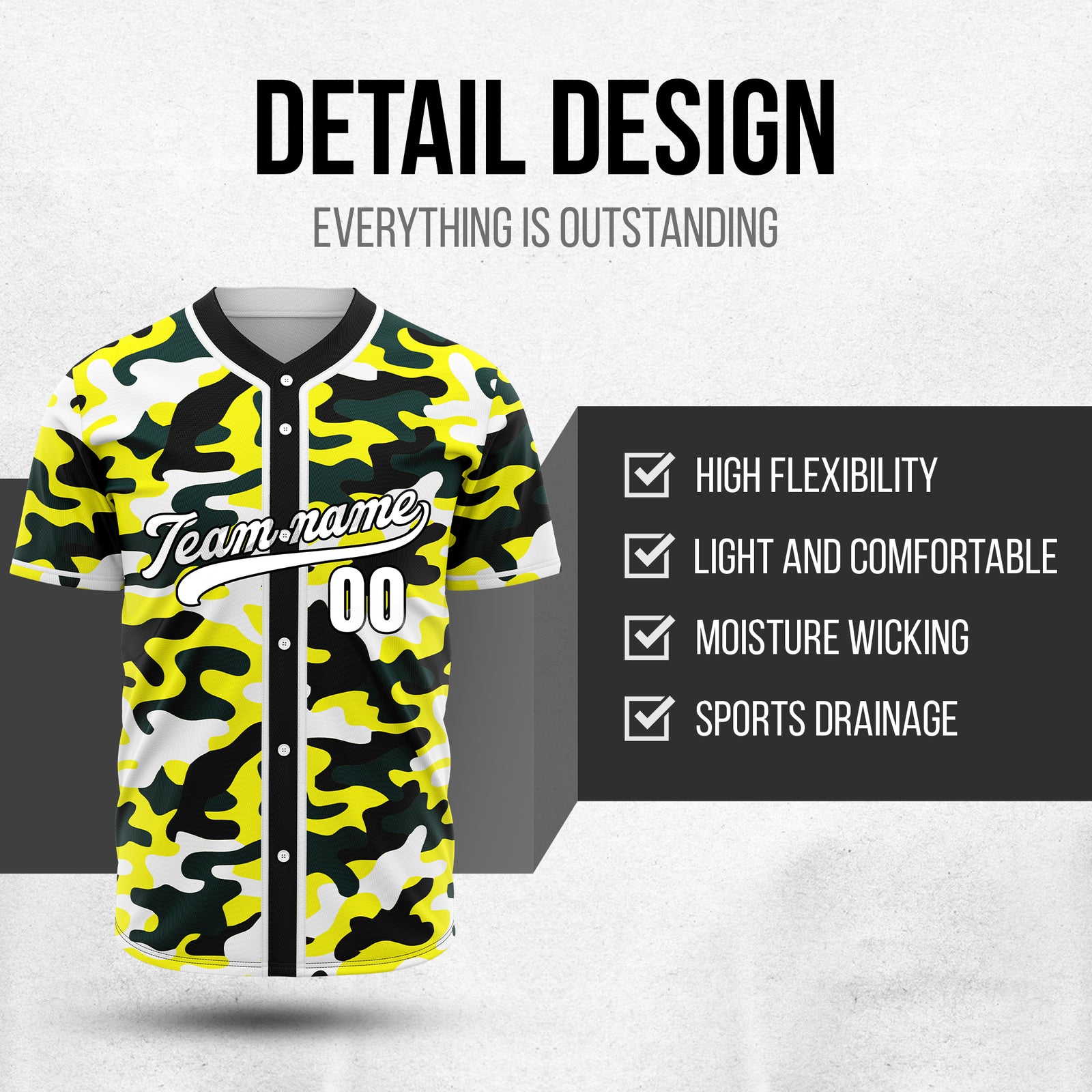 Custom Shadow Command Yellow  Baseball Sports Jersey Personalized Uniform with Name & Number