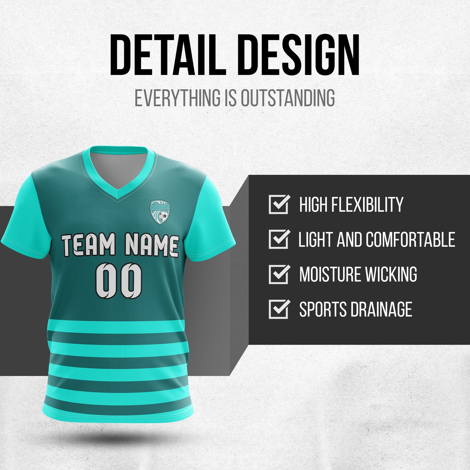 Custom Soccer BaseLine V-Neck Stripe D5 Sport Tops Jersey
