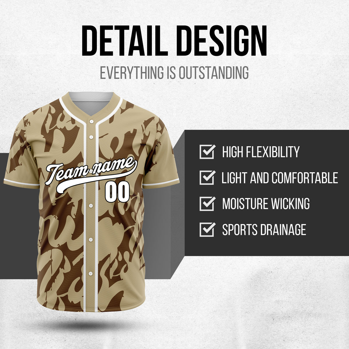Custom Graffiti Sox Khaki Baseball Sports Jersey Personalized Uniform with Name & Number