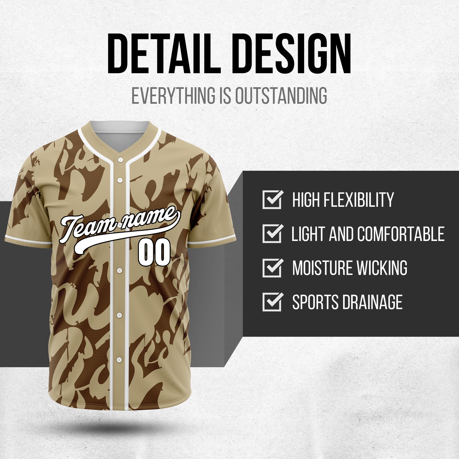 Custom Graffiti Sox Khaki Baseball Sports Jersey Personalized Uniform with Name & Number