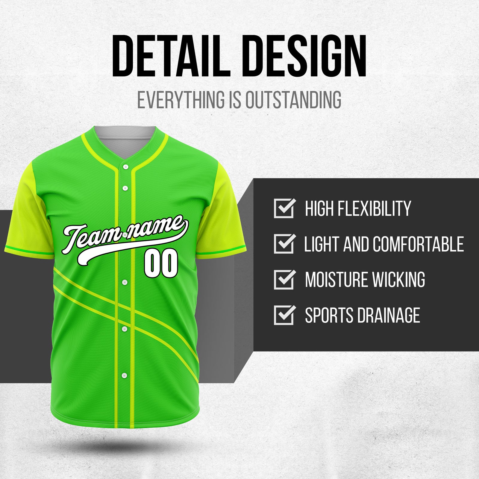 Custom Swift Neon Green Raglan Style Baseball Sports Jersey Personalized Uniform with Name & Number