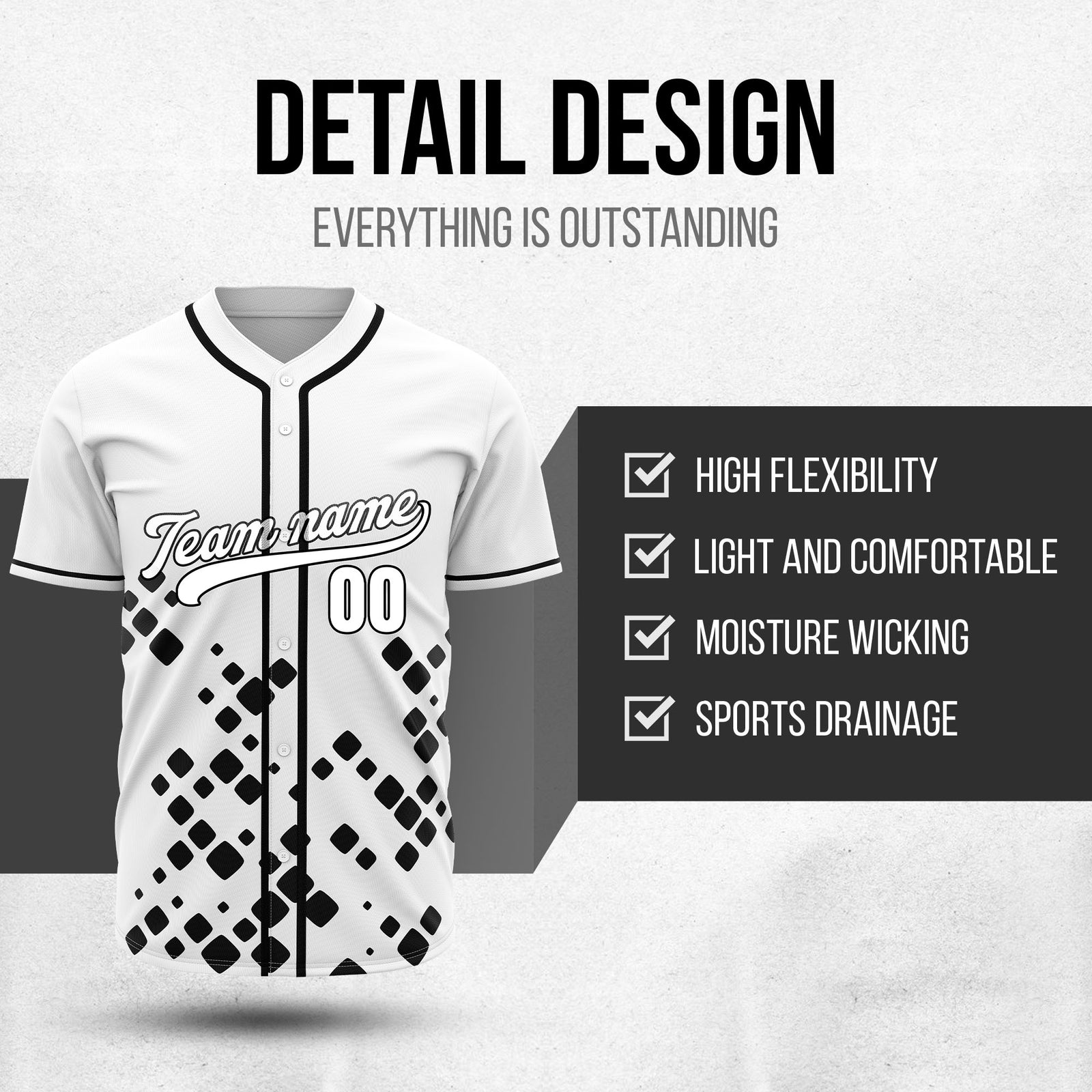 Custom Shadow Sparks White Baseball Sports Jersey Personalized Uniform with Name & Number