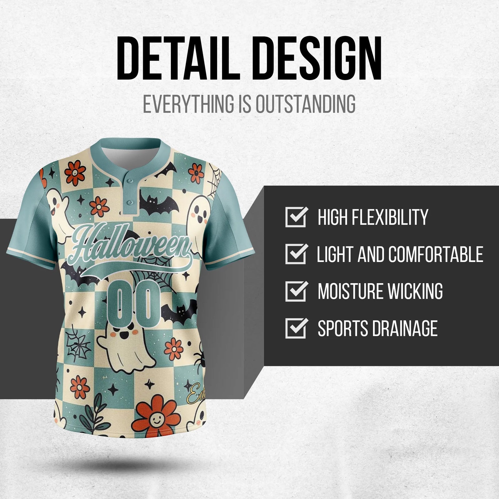 Custom Floral Night Baseball Sports Jersey Personalized Uniform with Name & Number
