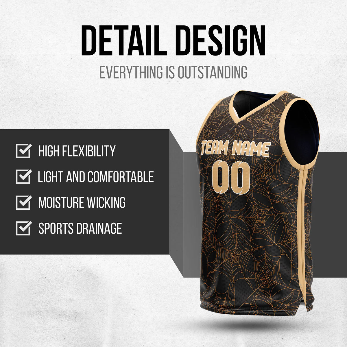 Custom Basketball SpiderWeb Sports Jersey Personalized Uniform with Name & Number