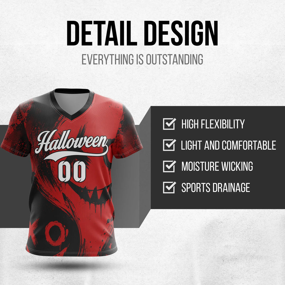 Custom Halloween Soccer Jersey D4 Personalized Uniform with Name & Number