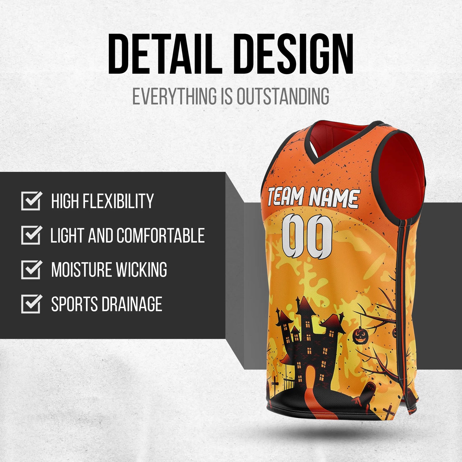 Custom Basketball Hauntmoon Sports Jersey Personalized Uniform with Name & Number