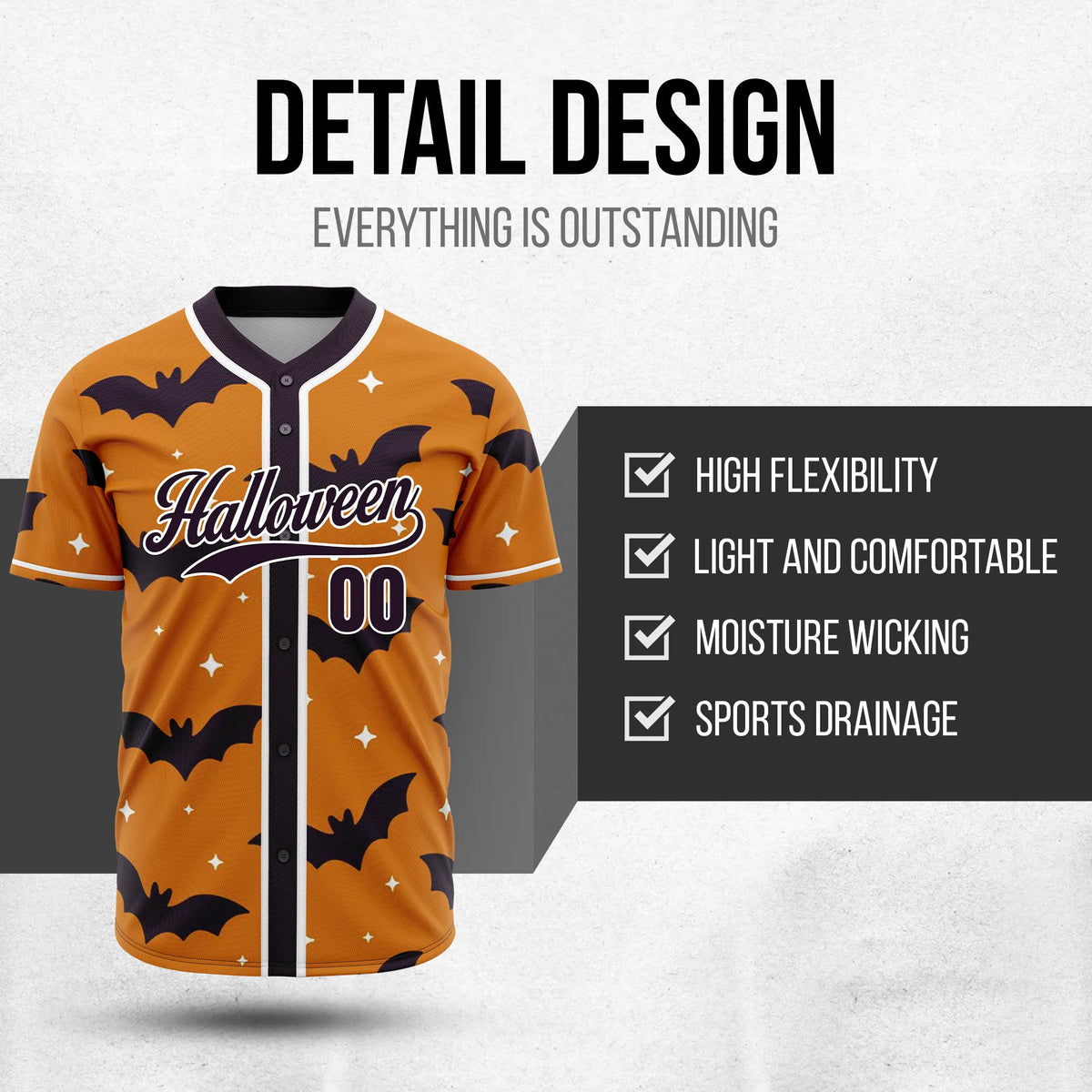 Custom Batburst Baseball Sports Jersey Personalized Uniform with Name & Number