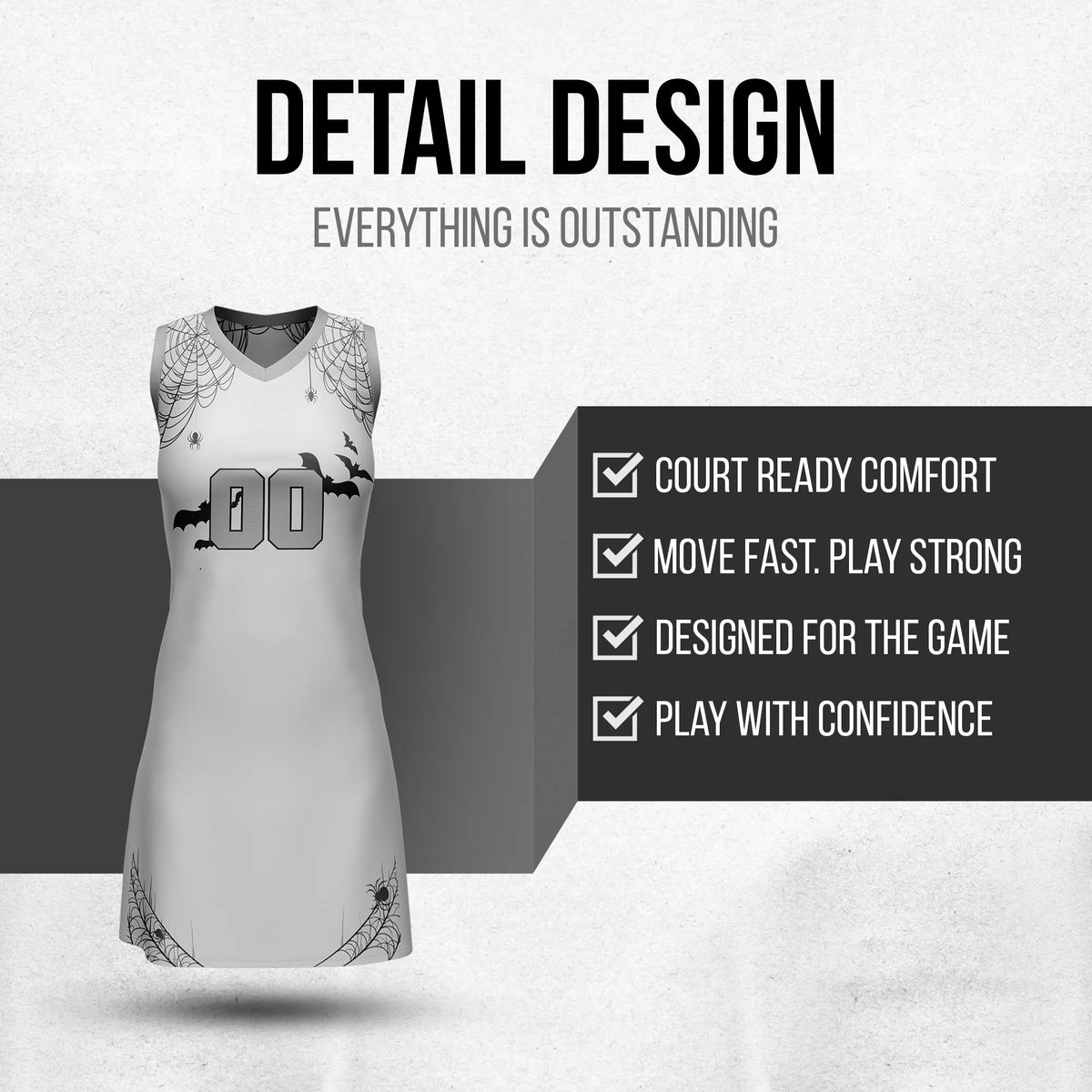 Custom Halloween Netball Jersey D7 Personalized Uniform with Name & Number