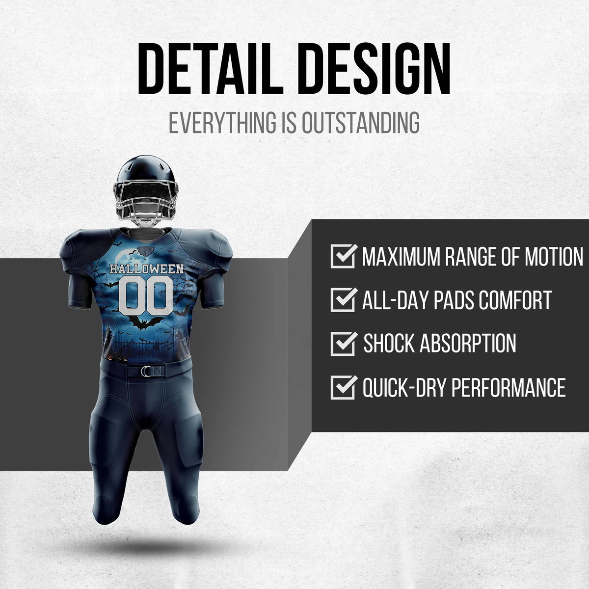 Custom Halloween Vibes American Football Jersey Personalized Uniform with Name & Number