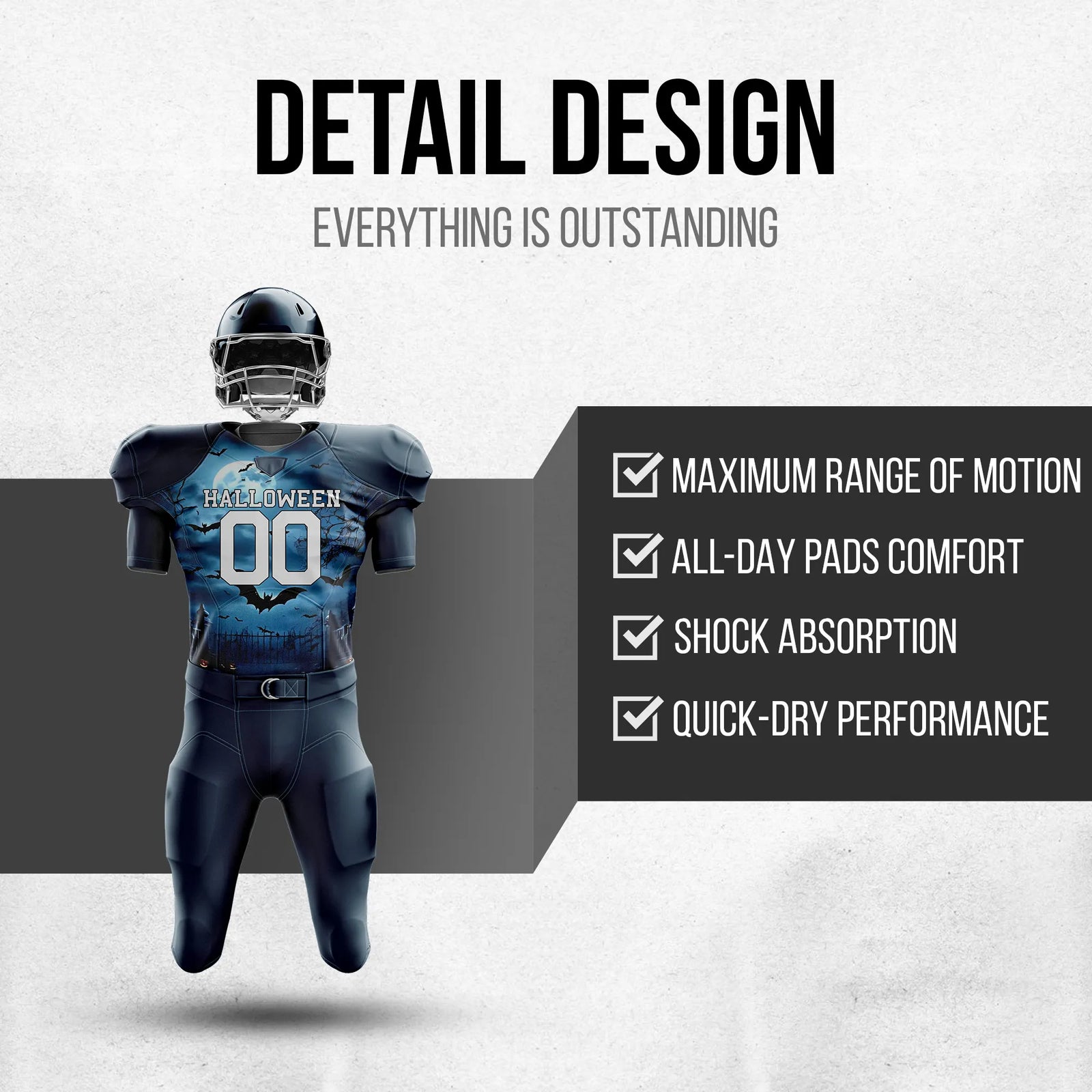 Custom Halloween Vibes American Football Jersey Personalized Uniform with Name & Number