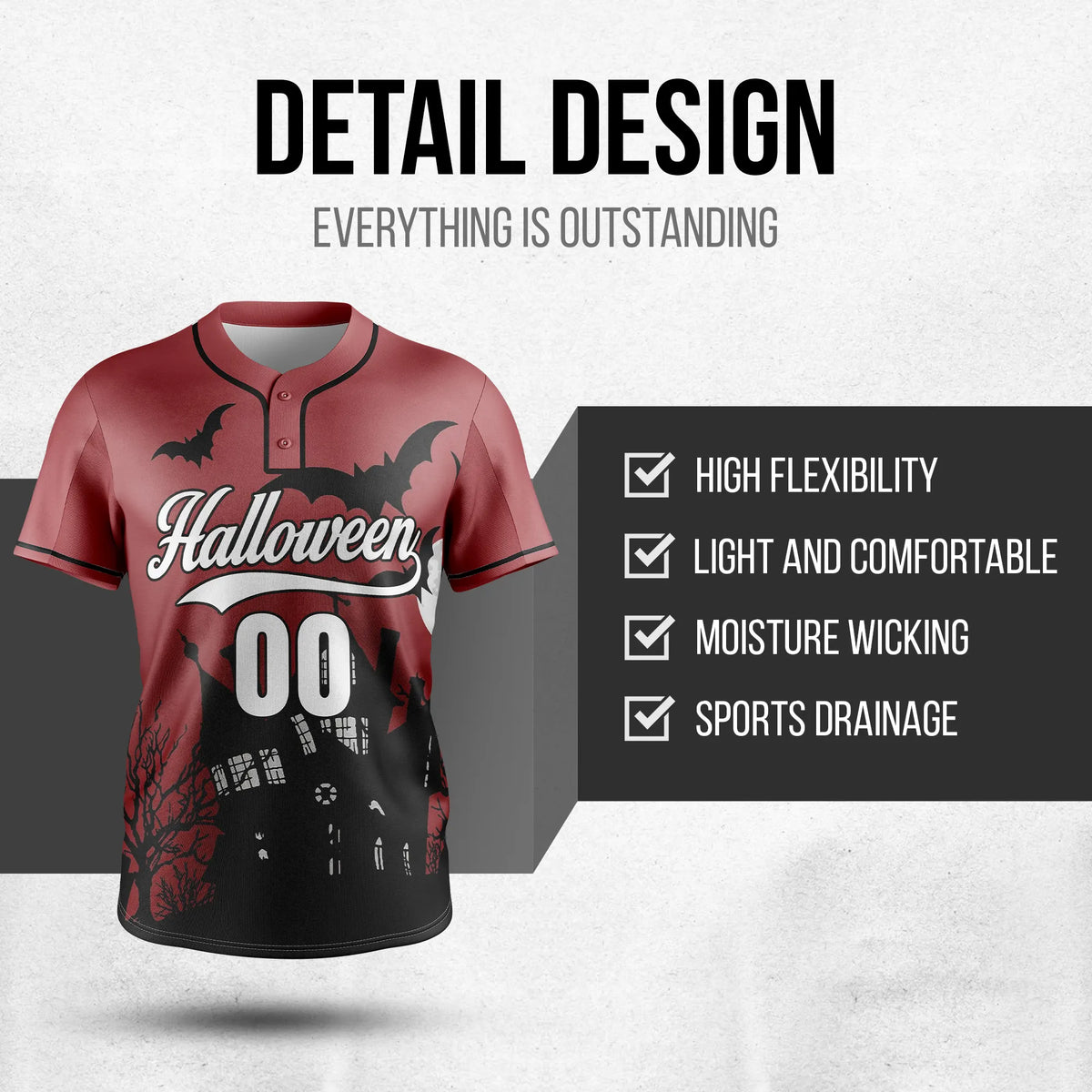 Custom Haunted Hollow Baseball Sports Jersey Personalized Uniform with Name & Number
