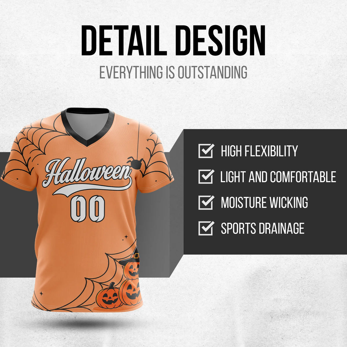 Custom Halloween Soccer Jersey D5 Personalized Uniform with Name & Number