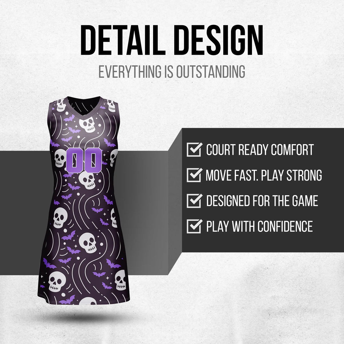 Custom Halloween Netball Jersey D5 Personalized Uniform with Name & Number