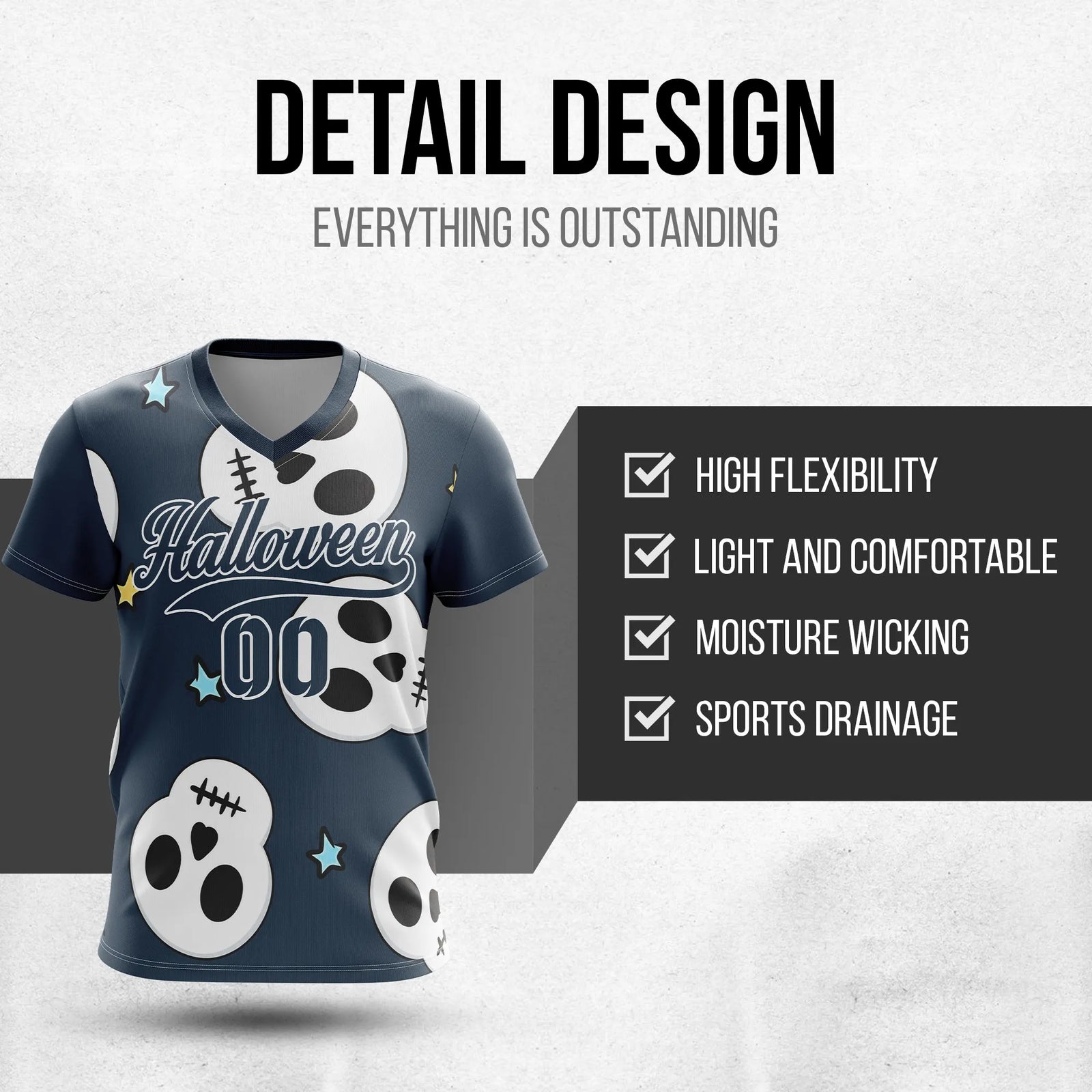 Custom Halloween Soccer Jersey D10 Personalized Uniform with Name & Number