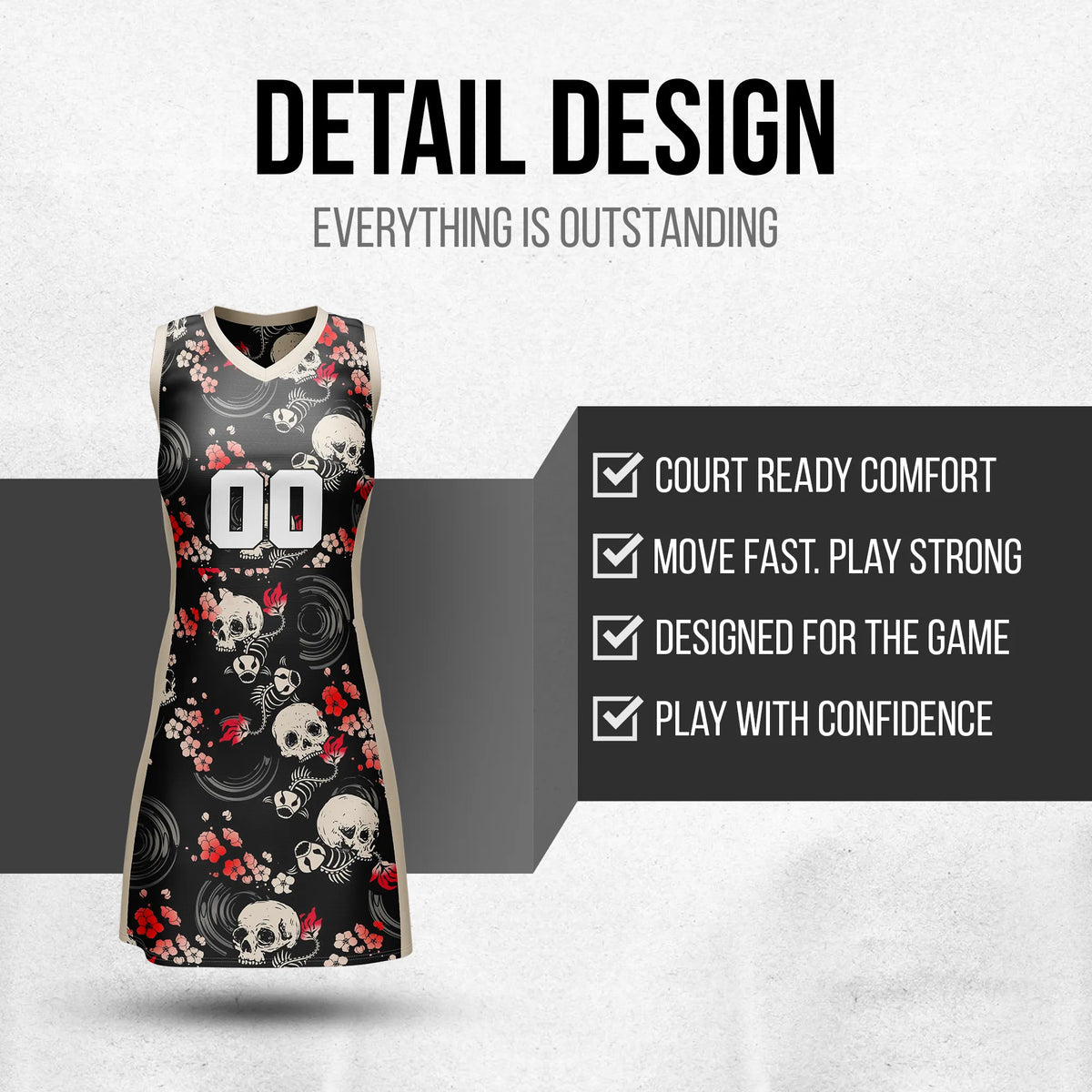 Custom Halloween Netball Jersey D1 Personalized Uniform with Name & Number