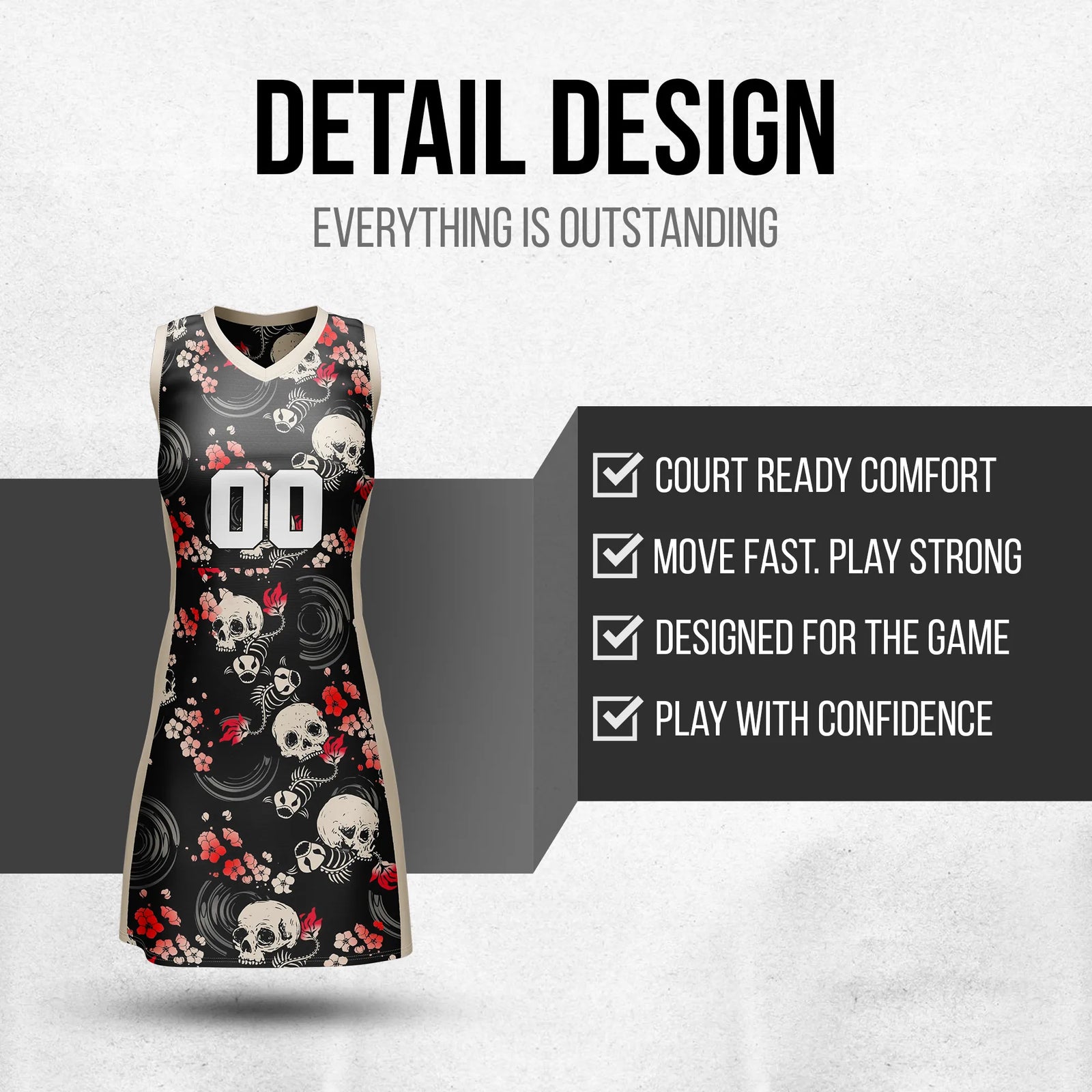 Custom Halloween Netball Jersey D1 Personalized Uniform with Name & Number