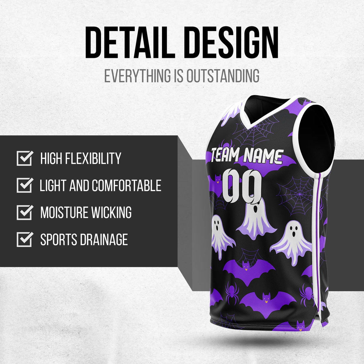 Custom Basketball Spookwing Sports Jersey Personalized Uniform with Name & Number