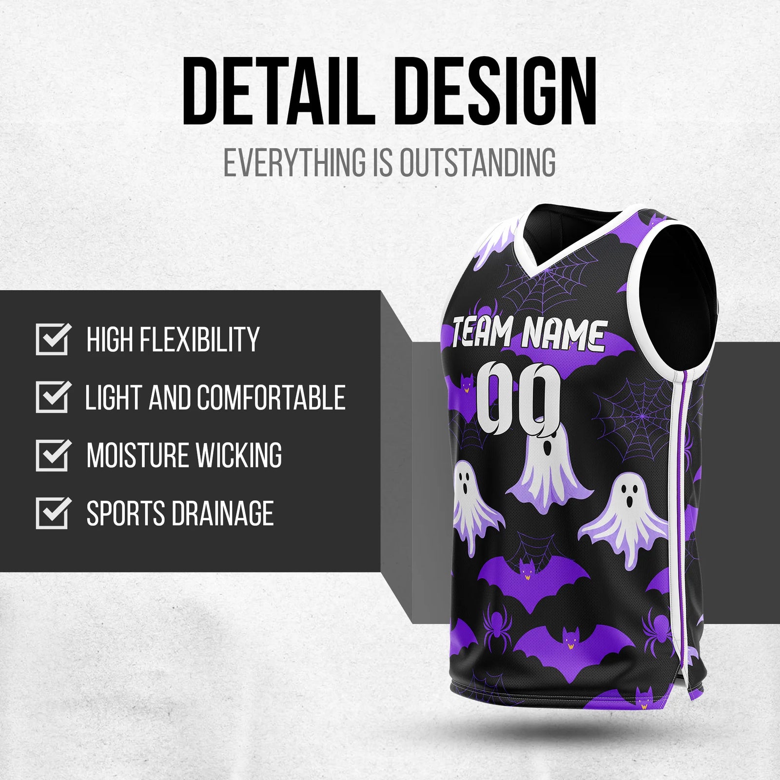 Custom Basketball Spookwing Sports Jersey Personalized Uniform with Name & Number