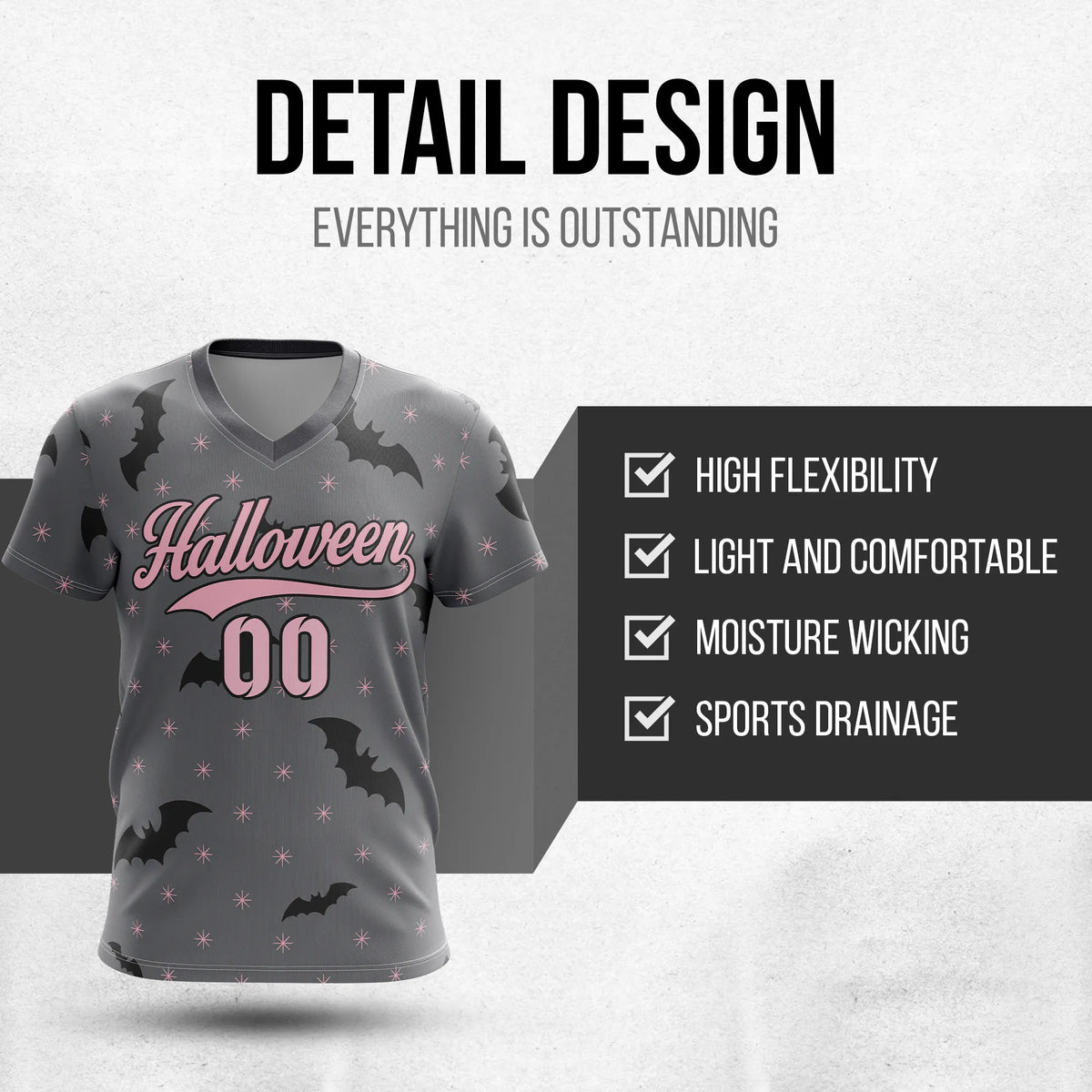 Custom Halloween Soccer Jersey D3 Personalized Uniform with Name & Number