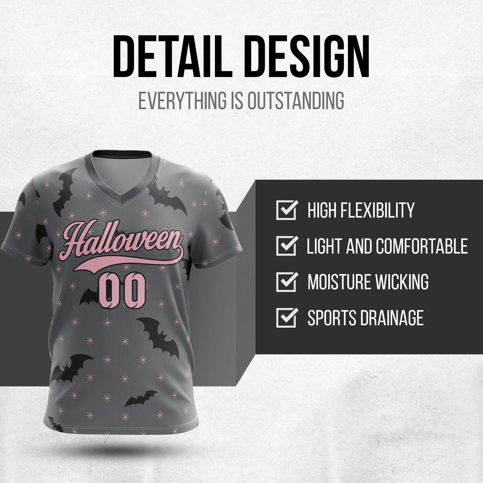 Custom Halloween Soccer Jersey D3 Personalized Uniform with Name & Number