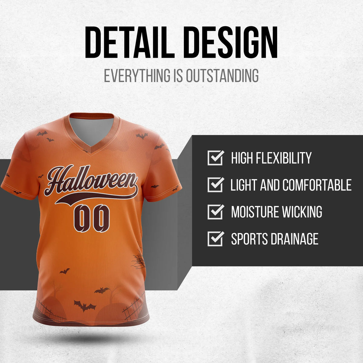 Custom Halloween Soccer Jersey D6 Personalized Uniform with Name & Number