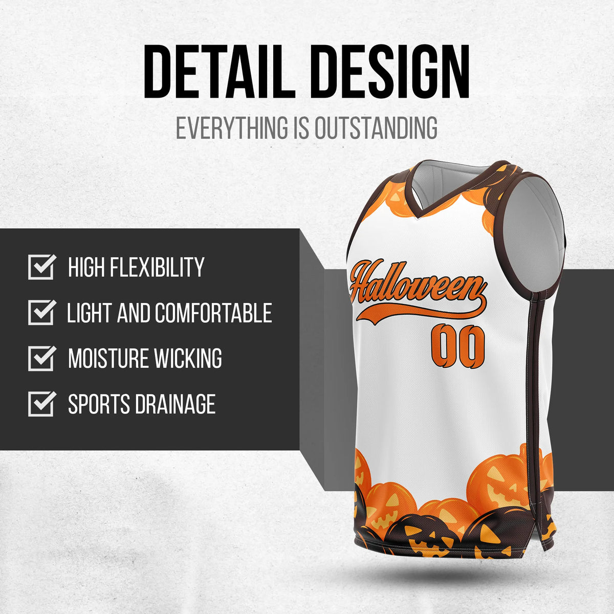 Custom Basketball Pumpkincrest Sports Jersey Personalized Uniform with Name & Number
