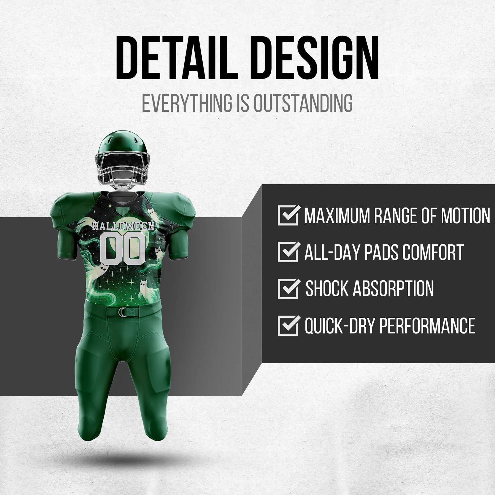 Custom Boo Starry Night Halloween American Football Jersey Personalized Uniform with Name & Number