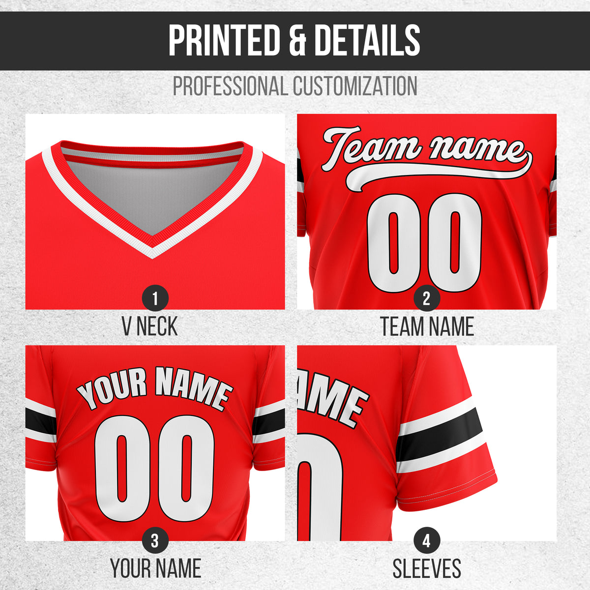 Custom StormLine Red Pullover Baseball Sports Jersey Personalized Uniform with Name & Number