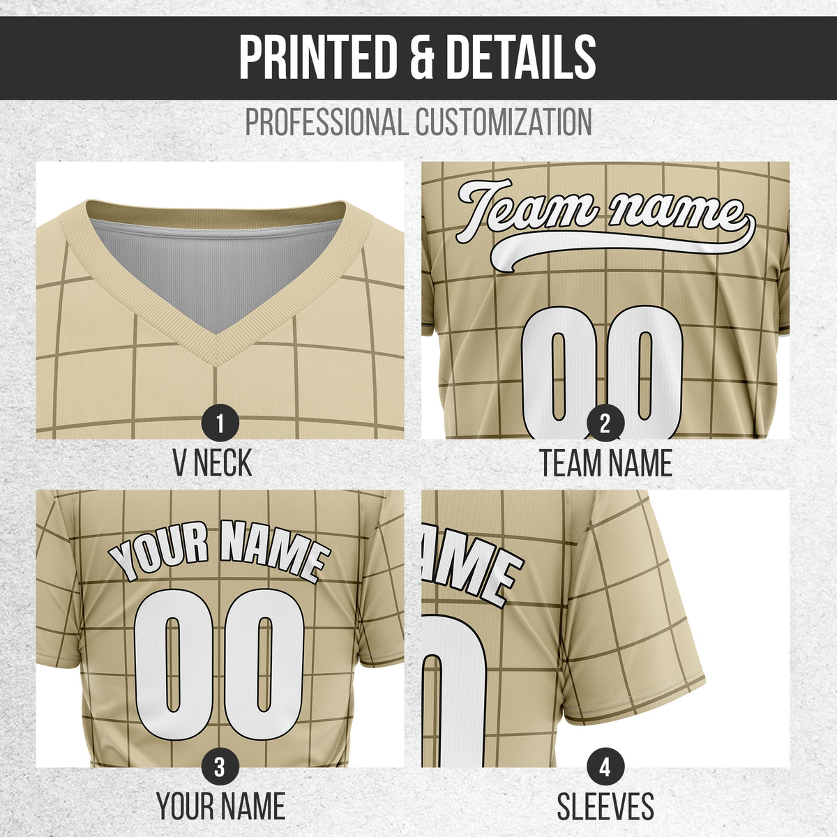 Custom Storm Matrix Khaki Baseball Sports Jersey Personalized Uniform with Name & Number
